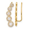 10K Polished 5-Stone Graduated CZ Ear Climbers