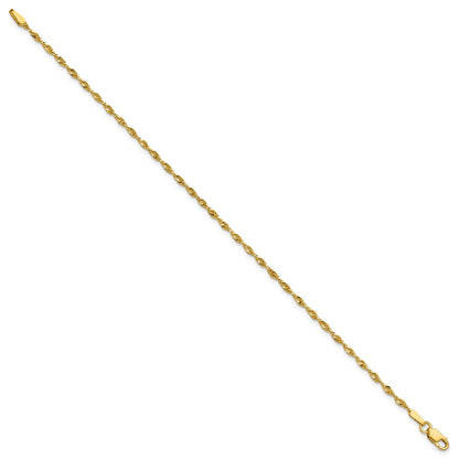 10k 1.8mm Ultra D/C Lightweight Rope Chain Anklet
