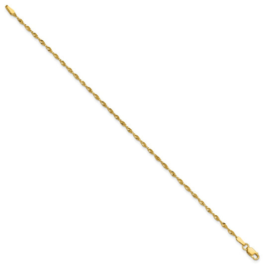 10k 1.8mm Ultra D/C Lightweight Rope Chain Anklet