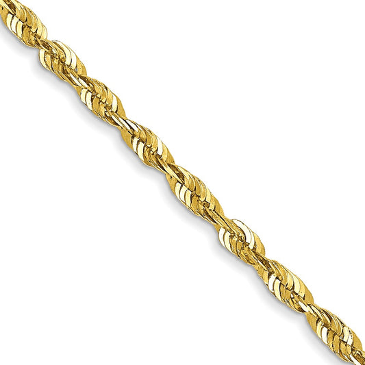 10k 1.8mm Extra-Light Diamond Cut Rope Chain