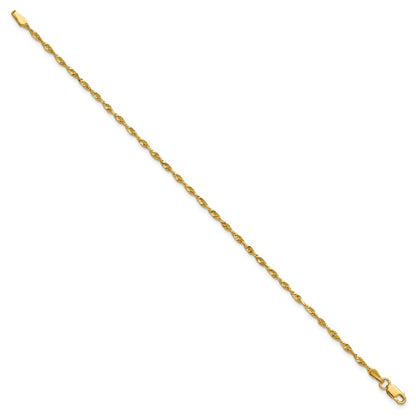 10k 2.0mm Ultra D/C Lightweight Rope Chain Anklet