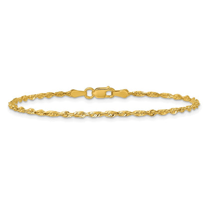 10k 2.0mm Ultra D/C Lightweight Rope Chain Anklet