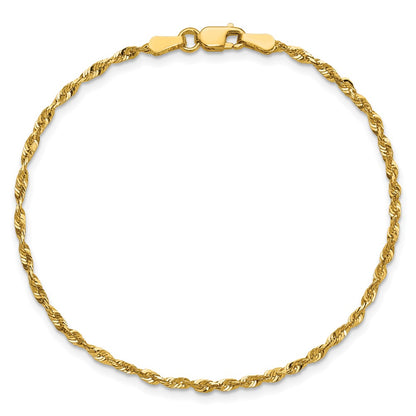 10k 2.0mm Ultra D/C Lightweight Rope Chain Anklet