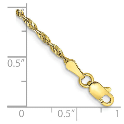 10k 2.0mm Ultra D/C Lightweight Rope Chain Anklet