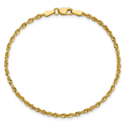 10k 2.25mm Ultra D/C Lightweight Rope Chain Anklet