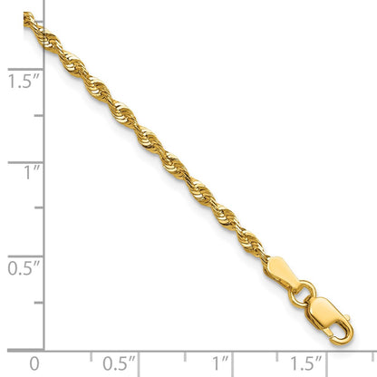 10k 2.25mm Ultra D/C Lightweight Rope Chain Anklet