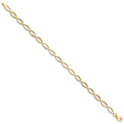 10k 5mm Polished Oval Link 7.25 inch Bracelet