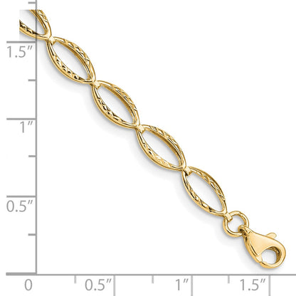10k 5mm Polished Oval Link 7.25 inch Bracelet