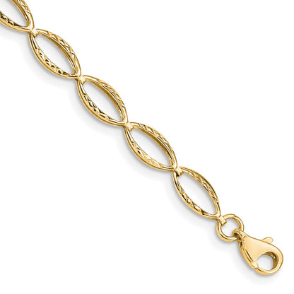 10k 5mm Polished Oval Link 7.25 inch Bracelet