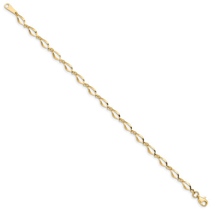 10k Polished Fancy Link 7.25 inch Bracelet
