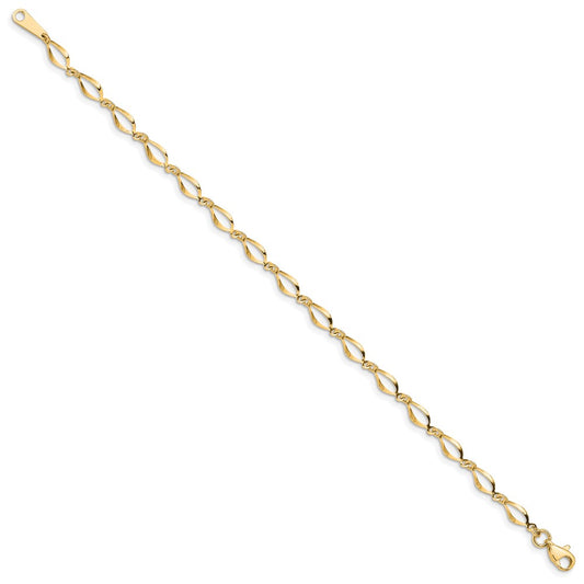 10k Polished Fancy Link 7.25 inch Bracelet