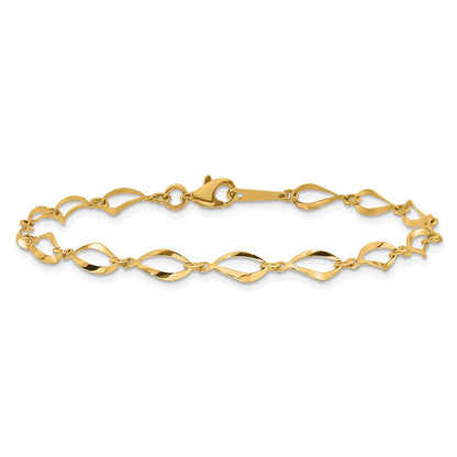10k Polished Fancy Link 7.25 inch Bracelet
