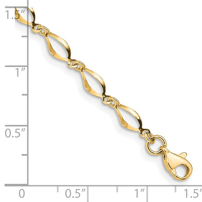 10k Polished Fancy Link 7.25 inch Bracelet