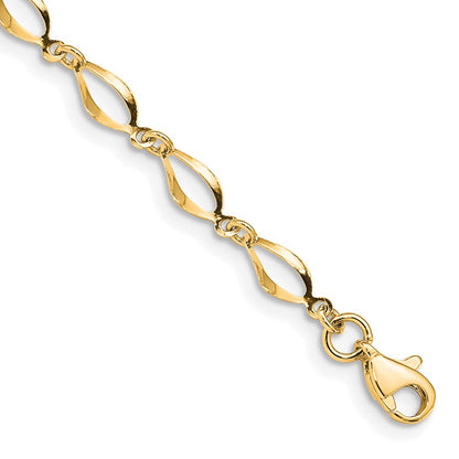 10k Polished Fancy Link 7.25 inch Bracelet