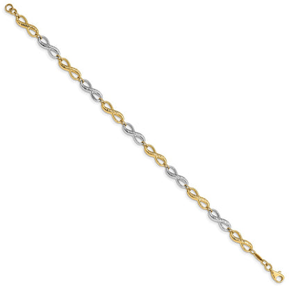 10k Two-tone Infinity Symbol 7.5 inch Bracelet