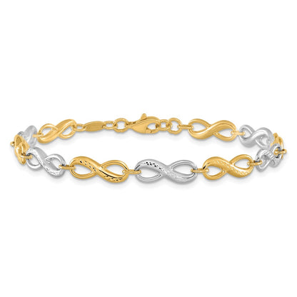 10k Two-tone Infinity Symbol 7.5 inch Bracelet
