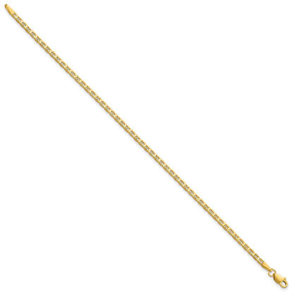 10k 2.4mm Concave Anchor Chain Anklet