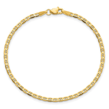 10k 2.4mm Concave Anchor Chain Anklet