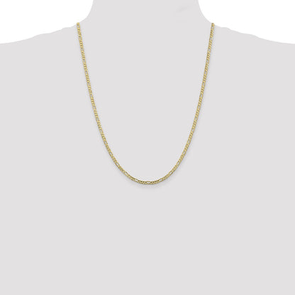 10K 3mm Flat Figaro Chain