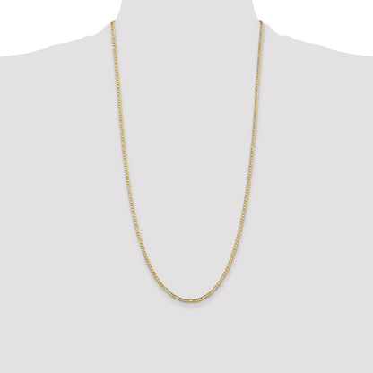 10K 3mm Flat Figaro Chain