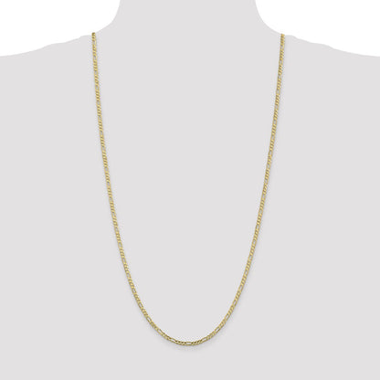 10K 3mm Flat Figaro Chain