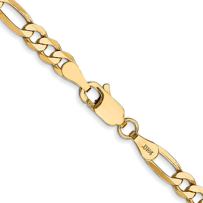 10K 4mm Flat Figaro Chain