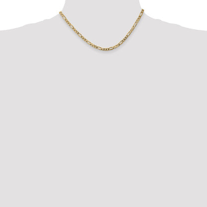 10K 4mm Flat Figaro Chain