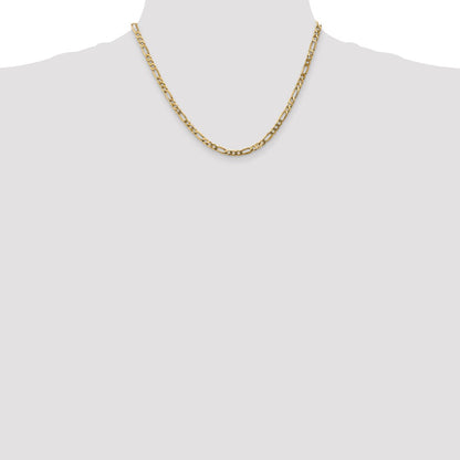 10K 4mm Flat Figaro Chain
