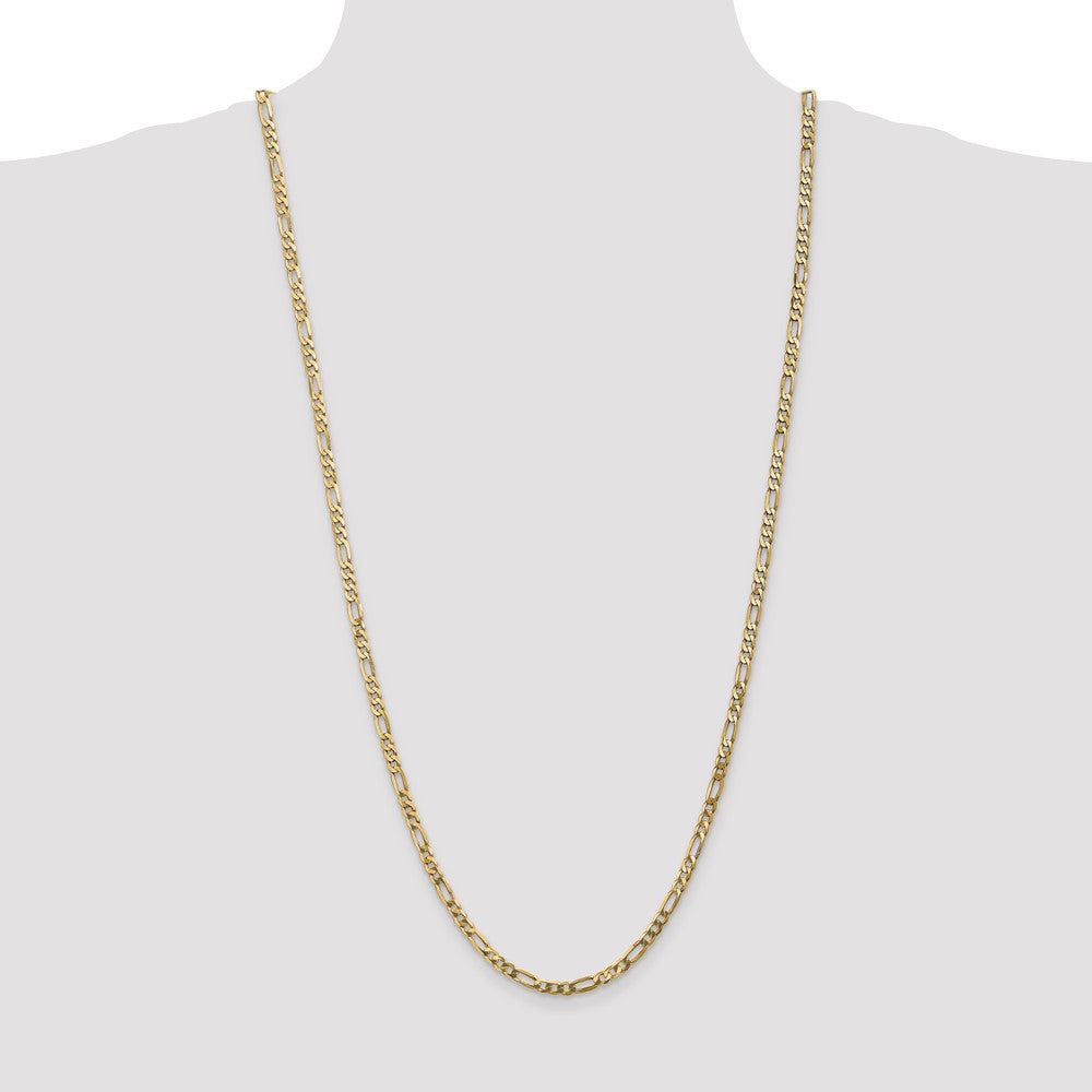 10K 4mm Flat Figaro Chain