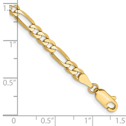 10K 4mm Flat Figaro Chain