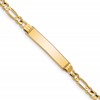 10k Polished Solid Chain/Solid Plate Figaro Link 25x5mm Plate 7 inch ID Bracelet