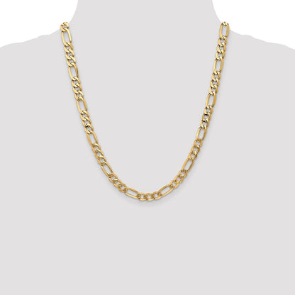 10K 7mm Flat Figaro Chain