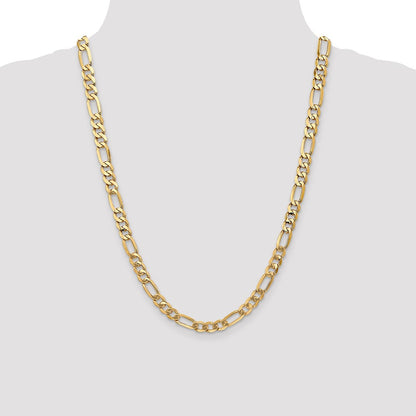 10K 7mm Flat Figaro Chain