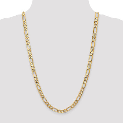 10K 7mm Flat Figaro Chain