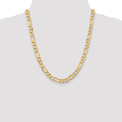 10K 7.5mm Flat Figaro Chain