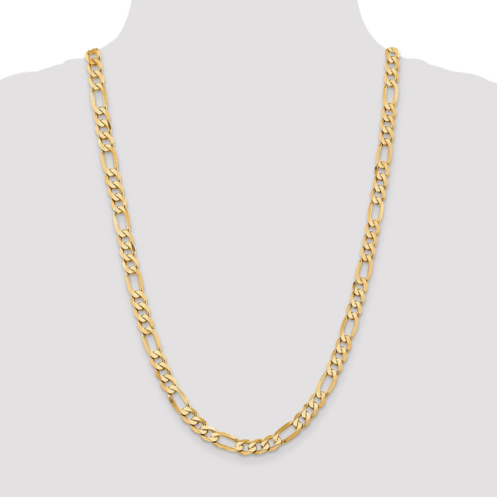 10K 7.5mm Flat Figaro Chain