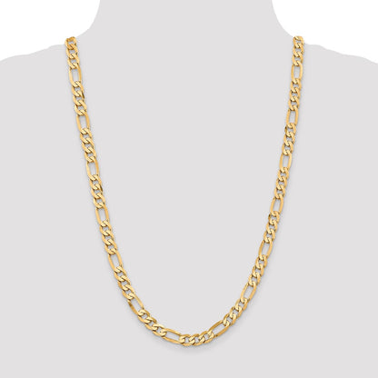 10K 7.5mm Flat Figaro Chain