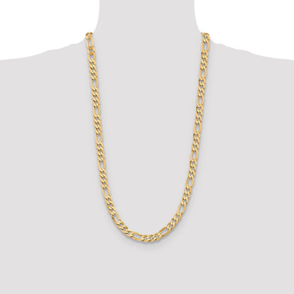10K 7.5mm Flat Figaro Chain