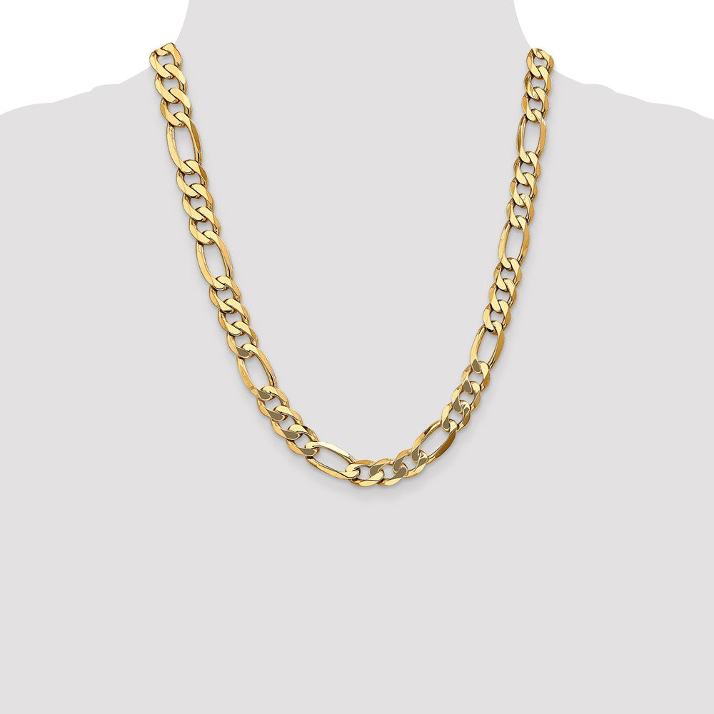 10K 10mm Flat Figaro Chain