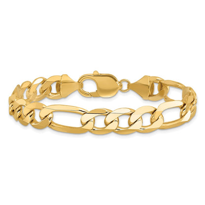 10K 10mm Flat Figaro Chain