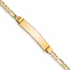 10k Polished Solid Chain/Solid Plate Figaro Link 25x5mm Plate 7 inch ID Bracelet