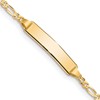 10k Solid Chain/Solid Plate Figaro Link 19.5x4mm Plate 6 inch Baby/Child ID Bracelet