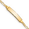 10k Polished Solid Chain/Solid Plate Figaro Link 20x5mm Plate 8 inch ID Bracelet