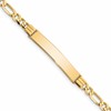 10k Polished Solid Chain/Solid Plate Figaro Link 33x7mm Plate 8 inch ID Bracelet