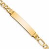 10k Polished Solid Chain/Solid Plate Figaro Link 39x8mm Plate 8 inch ID Bracelet