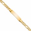10k Polished Solid Chain/Solid Plate Figaro Link 37x9mm Plate 8 inch ID Bracelet
