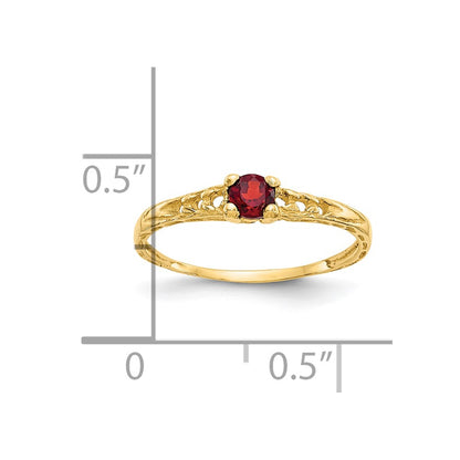 10k Madi K 3mm January / Garnet Birthstone Size 3 Baby Ring