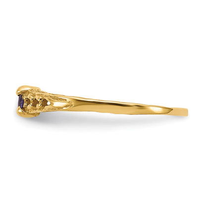 10k Madi K 3mm February / Amethyst Birthstone Size 3 Baby Ring