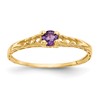 10k Madi K 3mm February / Amethyst Birthstone Size 3 Baby Ring