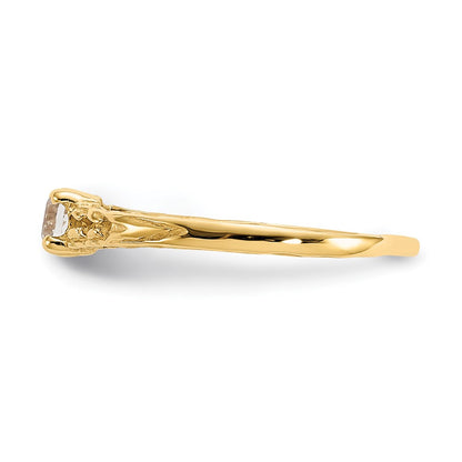 10k Madi K 3mm April / White Topaz Birthstone Size 3 Baby Ring